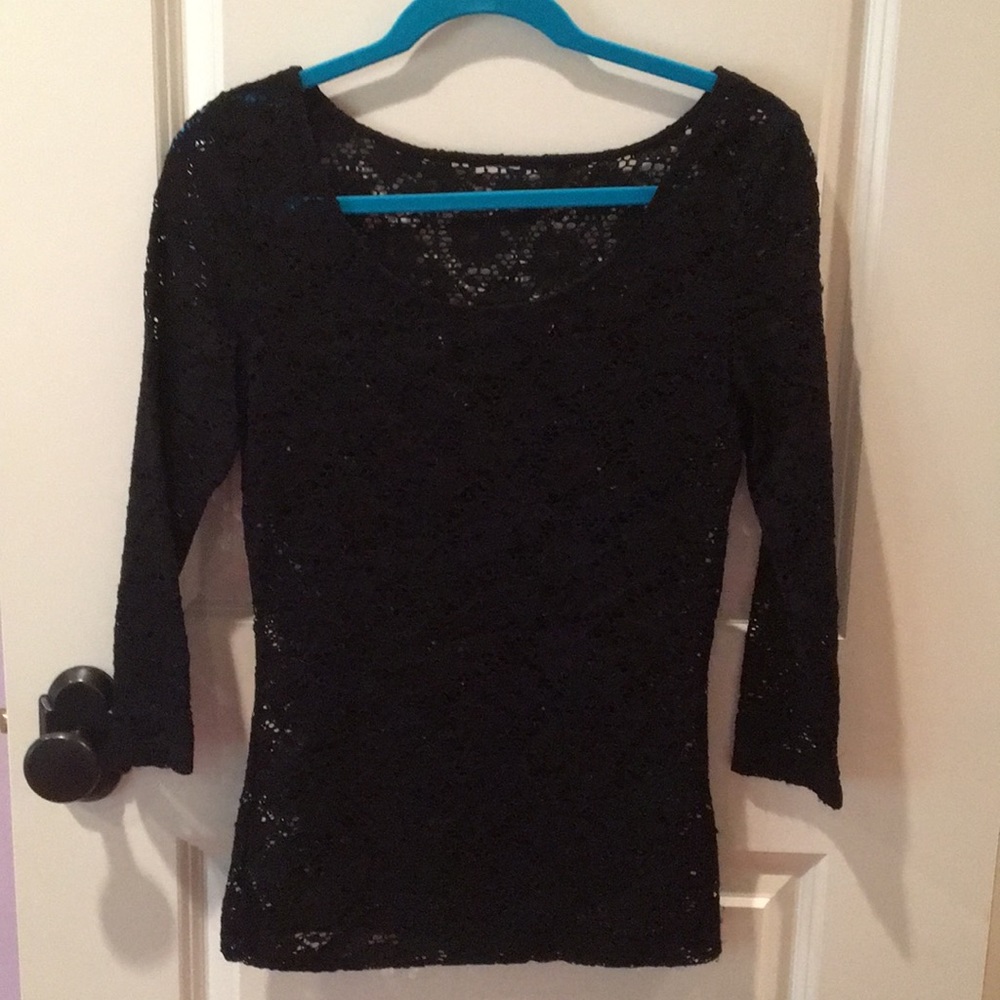 Cotton On black lace top, Size S